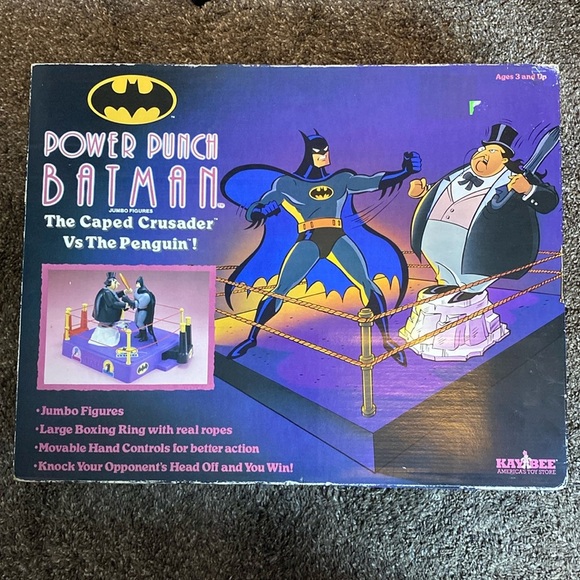 VINTAGE DC Power Punch BATMAN vs The Penguin NEW Like Rock ‘em Sock ‘em Robots - Picture 1 of 7